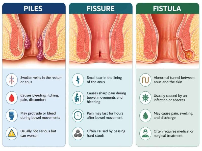 piles vs fissure vs fistula